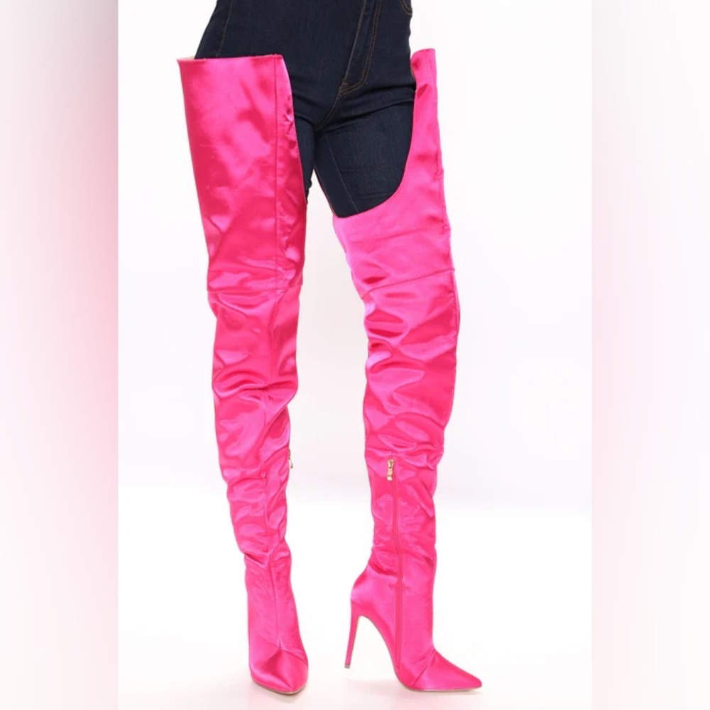FASHION NOVA Hot pink full length thigh heels